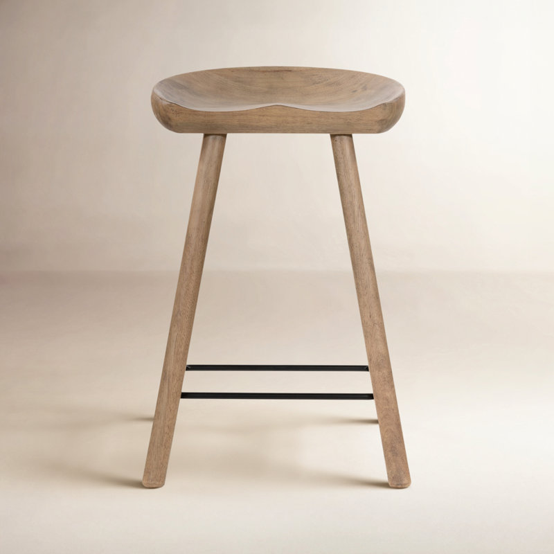 Casimer Solid Wood Bar & Counter Stool, Natural Matte, Counter Stool (26” Seat Height)