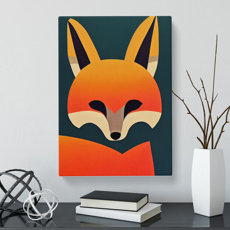 Fox Minimalism - Wrapped Canvas, 50cm H x 35cm W x 3cm D