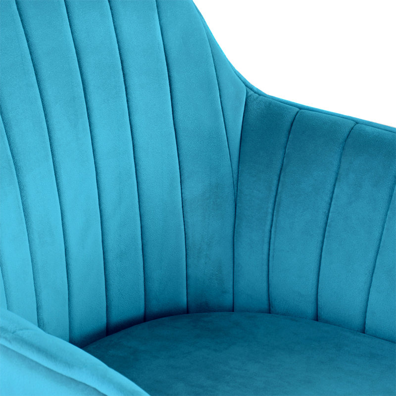 Taraji 46cm H Velvet Upholstered Metal Armchair, Teal, Gold