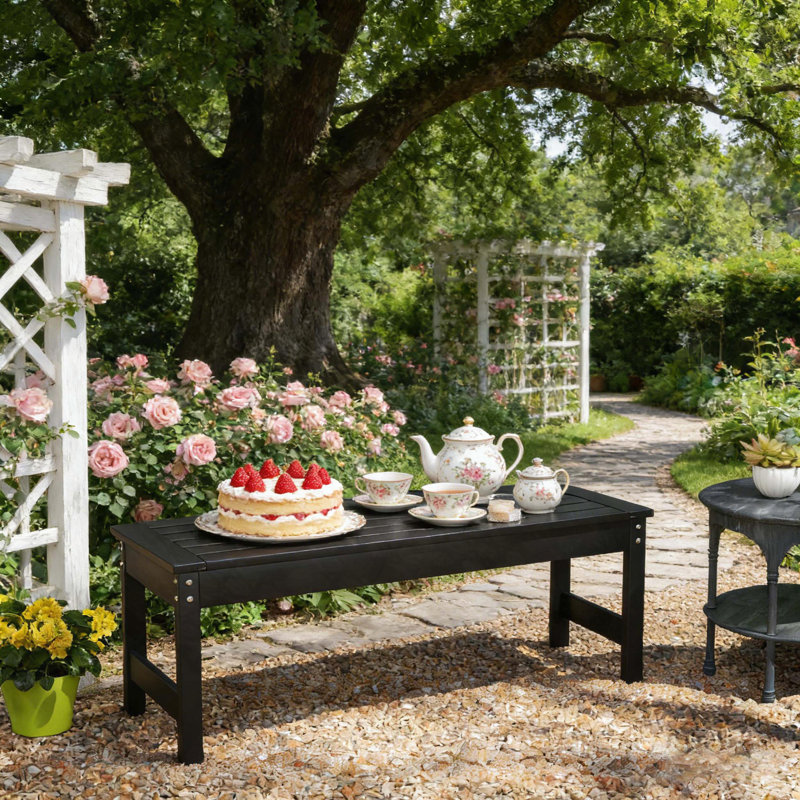 Banc de jardin extérieur en PEHD (noir)