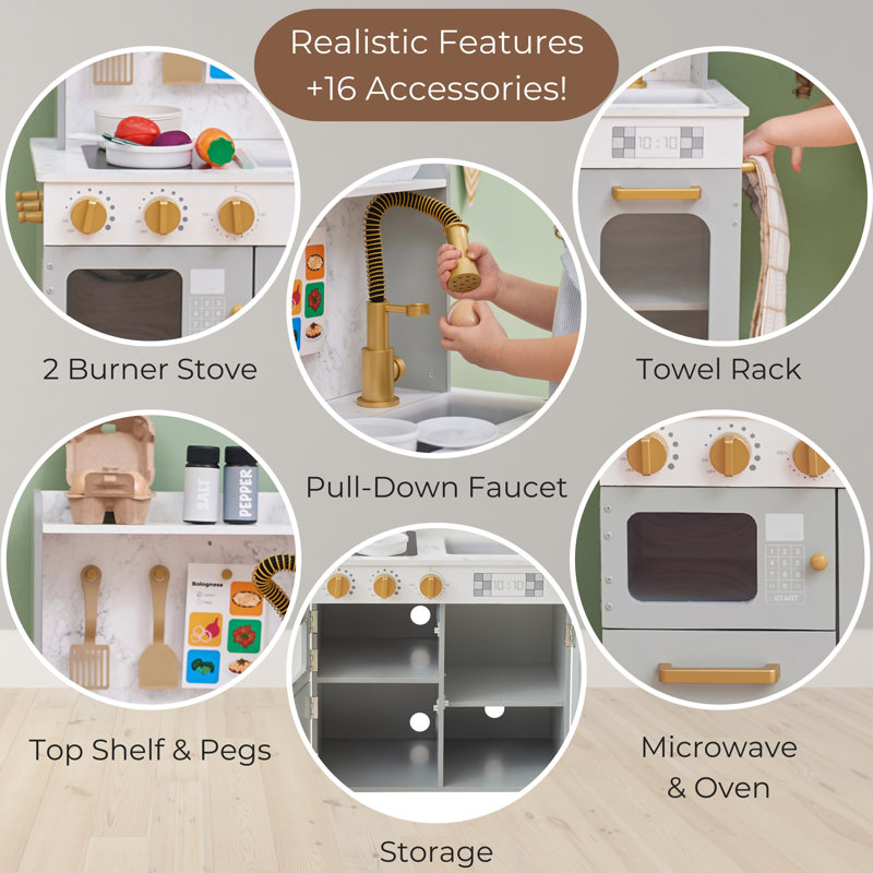 Teamson Kids Little Chef Memphis Play Kitchen, Gray
