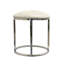 Tabouret décoratif en acier inoxydable et cuir de vache Safari