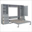 Grand lit escamotable avec garde-robe