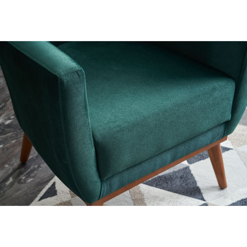 Fauteuil en velours l 29,53 po Truby, Vert