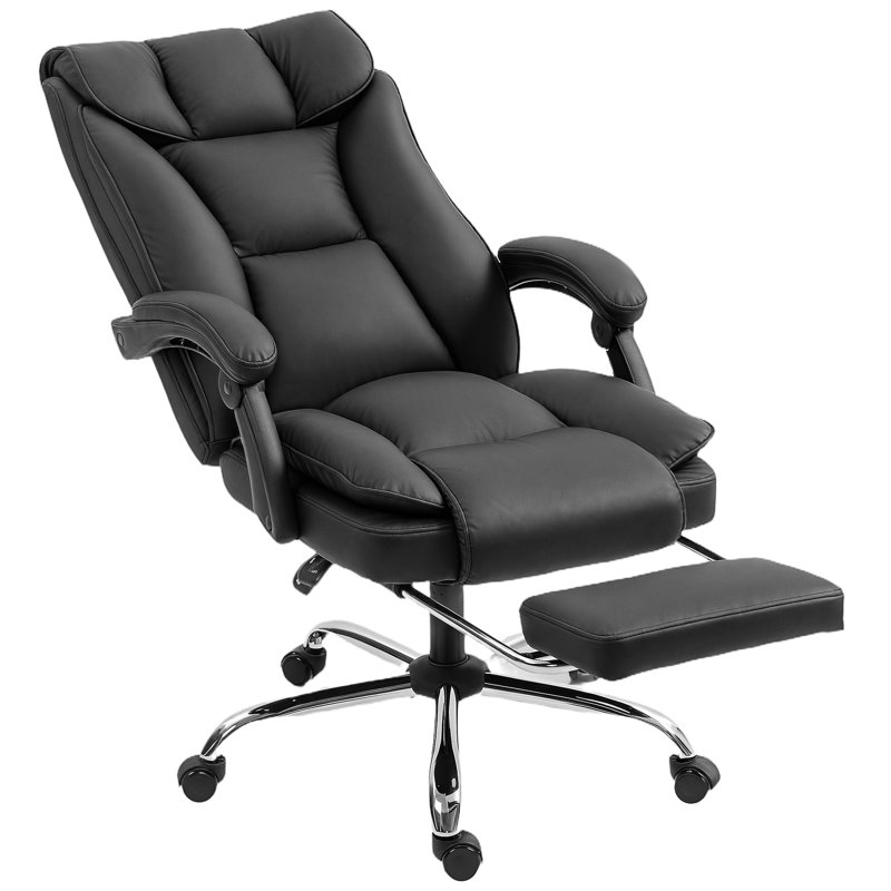 Fauteuil de direction en cuir noir