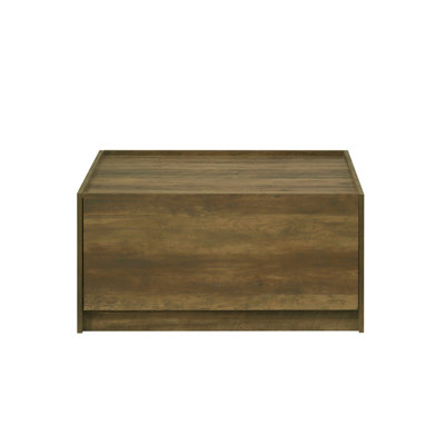 31.5"W Square Coffee Table With 2 Drawers, Oak