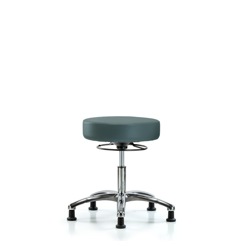 Tabouret de laboratoire réglable en hauteur Katelin, Vinyl bleu colonial, Patins
