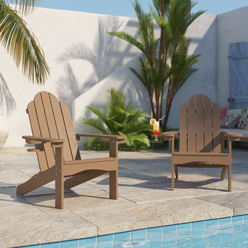 Chaise Adirondack en plastique Hackneyville, Brun