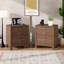 Ensemble de 2 tables de chevet en bois avec station de charge, tables de chevet, table de chevet 3 tiroirs et tiroirs