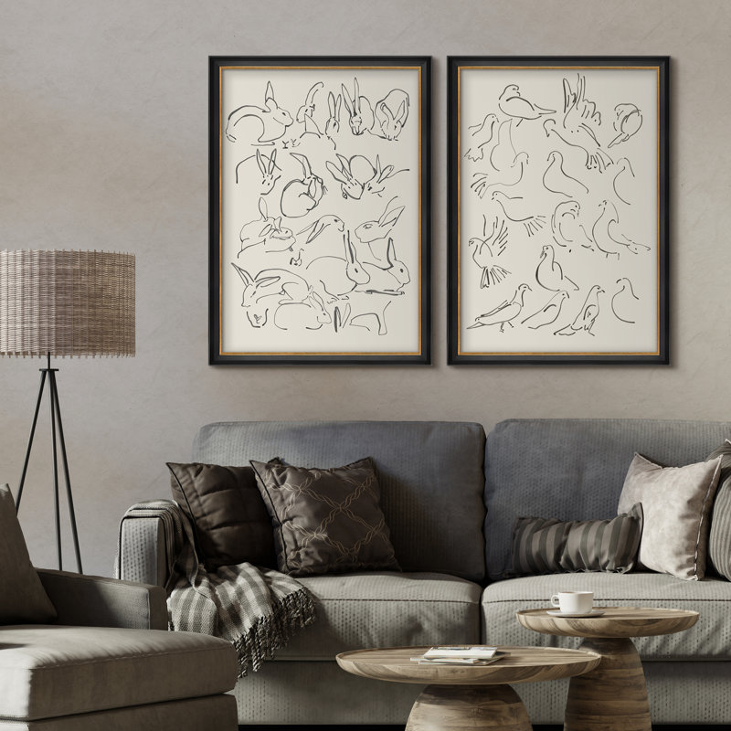 Ensemble de 2 encadrements muraux Premium Premium Fine Art Antique pour chambre à coucher 26 po x 36 po