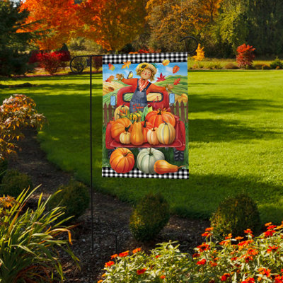 Drapeau de jardin citrouille épouvantail