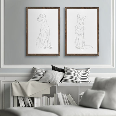 « dog profile i » par vincent van gogh, ensemble de 2 reproductions d’images