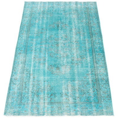 Tapis unique en laine noué à la main de 4 pi 11 po x 8 pi 2 po de style années 2000 Oliver-Jay