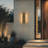 LED Travertine Outdoor Wall Sconce, Warm White Integrated