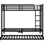 Lit simple TG au-dessus de TG, noir, lit superposé en métal, lit gigogne, fabrication robuste, assemblage silencieux, fonction de rangement sous le lit, fonction solide et stable, rangement, environnement de sommeil sécuritaire-833361078