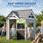 TOBBI Outdoor Wooden Kids Playhouse with Blackboard & Toy Kitchen Accessories, Backyard Play Equipment for Boys & Girls, Ages 3‑6, 41”L x 55”H, Gray
