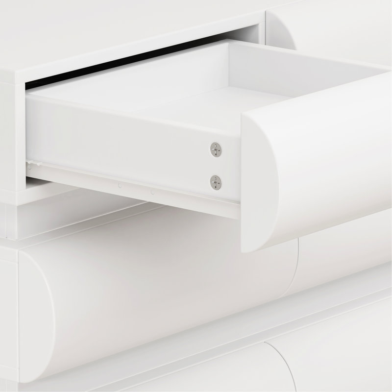 Commode de chambre à coucher moderne 8 tiroirs - blanc avec rangement sophistiqué au design sophistiqué, Blanc