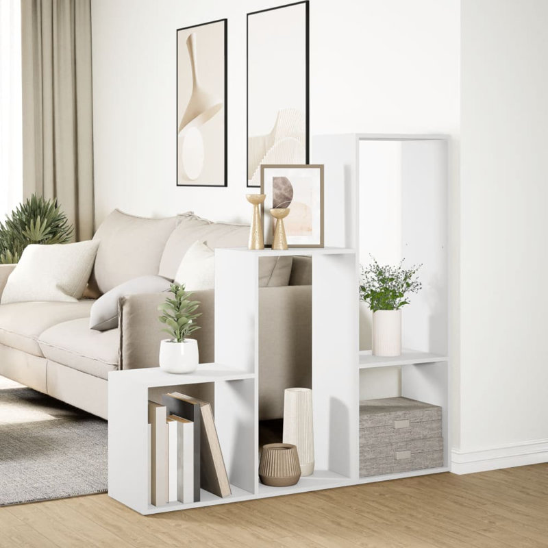 Andreca Bookcase, (3 Shelves) 123cm H x 123cm W x 29cm D, White