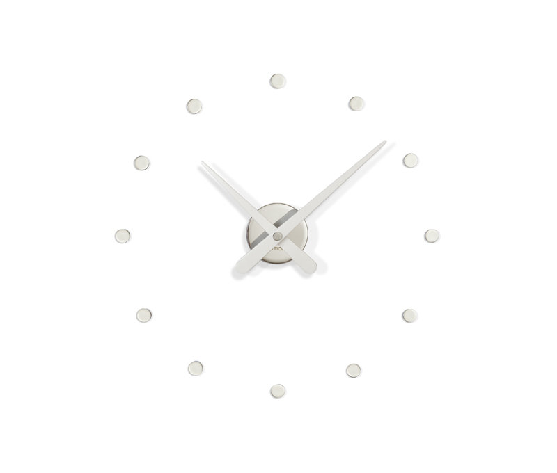 Rodón Mini L Metal Analog Wall Clock, Chromed Brass