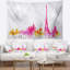 Paysage urbain tapisserie silhouette rose paris-28503670