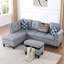 Canapé modulaire en similicuir avec repose-pieds