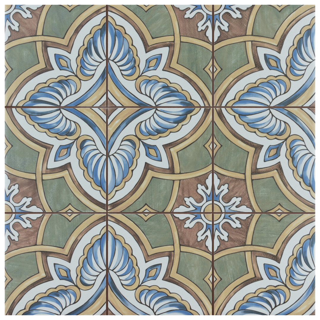 Harmonia 13" x 13" Ceramic Patterned Wall & Floor Tile Merola Tile 