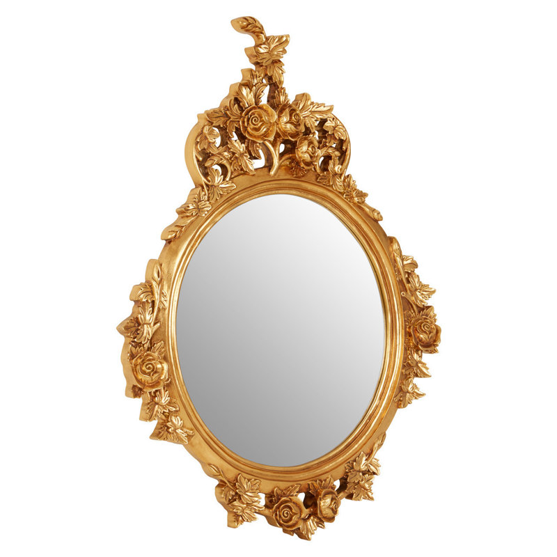 Feathers Flat Wall Mirror, Gold