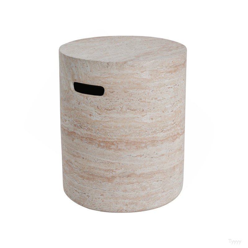 Lightweight Concrete Side Table With Handle, Finish, Natural And Modern Beauty Structure, Dimensions 15.5X15.5X18.5Inch