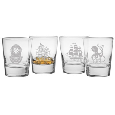 Ensemble de 4 verres vieillis assortis Voyager (ensemble de 4)