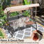 Balancelle de patio pour 3 personnes avec porte-gobelet, coussin, auvent réglable, dossier-471258295