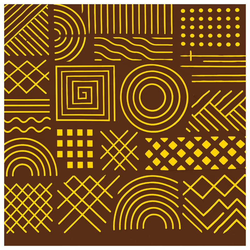 Yellow Geometric Lines Comforter, Queen