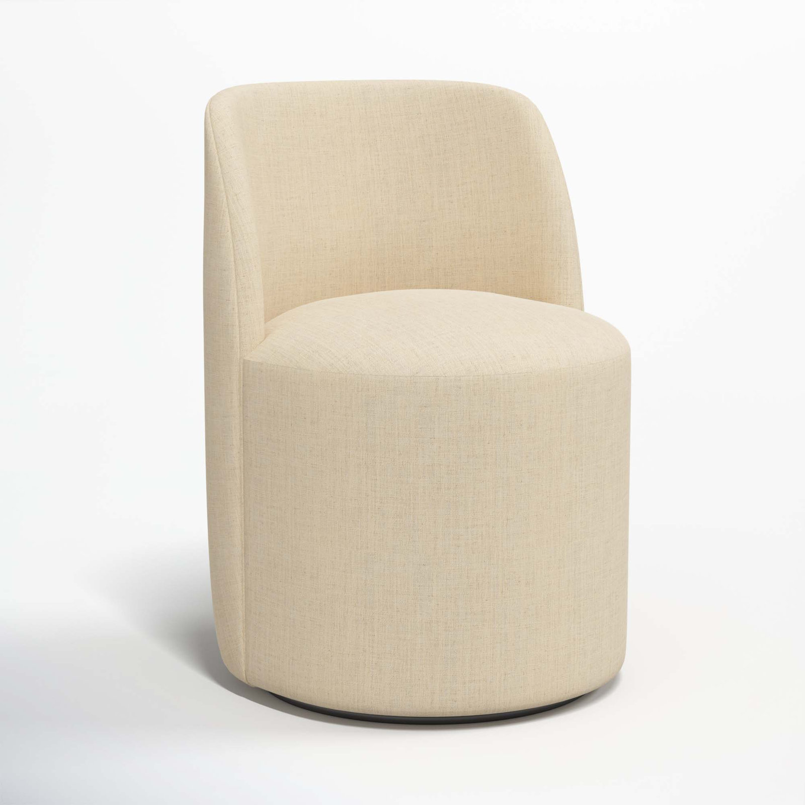 Begonia Swivel Side Chair, Classic Linen Linen