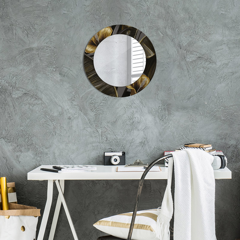 Huldar Glass Flat Wall Mirror, 50cm H x 50cm W, Pink Flamingo Pattern