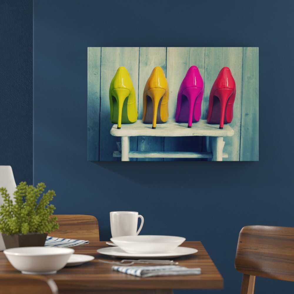 Leinwandbild ,,Bunte High Heels", Grafikdruck