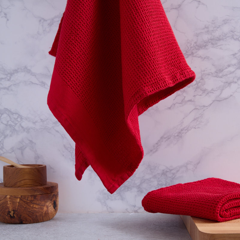 Ensemble de 2 torchons lavés, Rouge