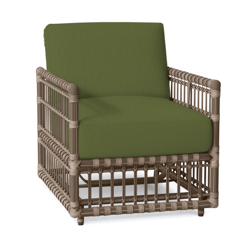 Newport Patio Chair with Cushions, No Welt, Newport #66 Burlap, Linen Forest