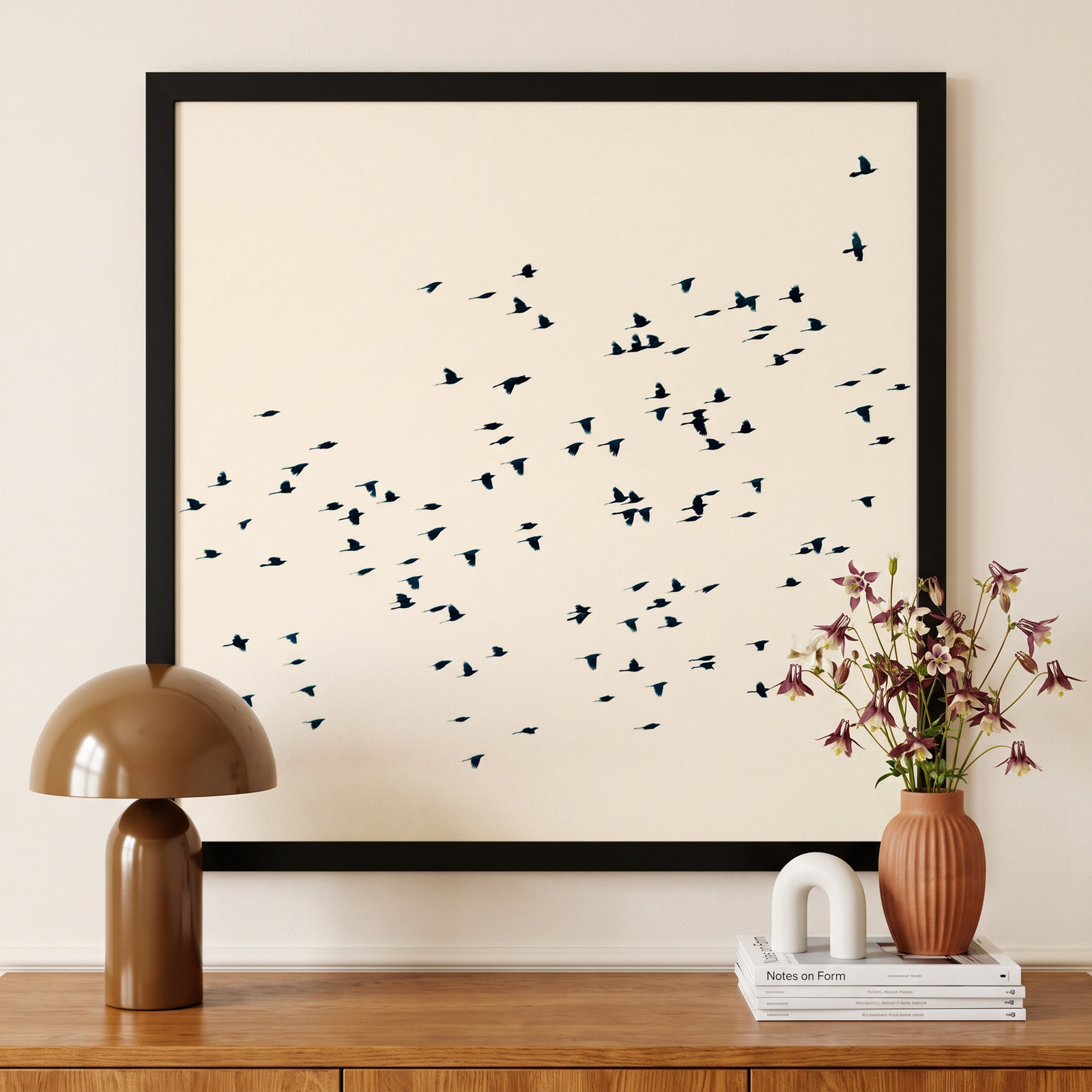Garden Sign "Soaring" Print by Peter Dušek, 44" H x 44" W x 1.25" D, Black