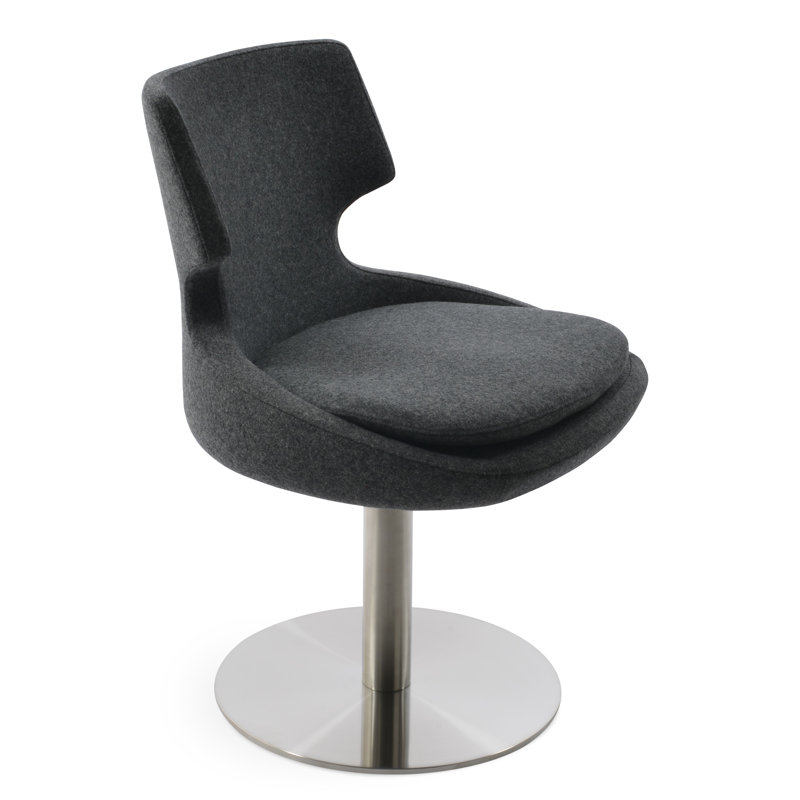 Table ronde Patara, Chrome chrome, Gris foncé
