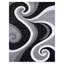 Tapis abstrait gris / noir tissé à la machine-66816581