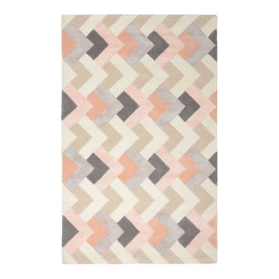 Tapis ivoire / rose / gris touffeté à la main Right Away