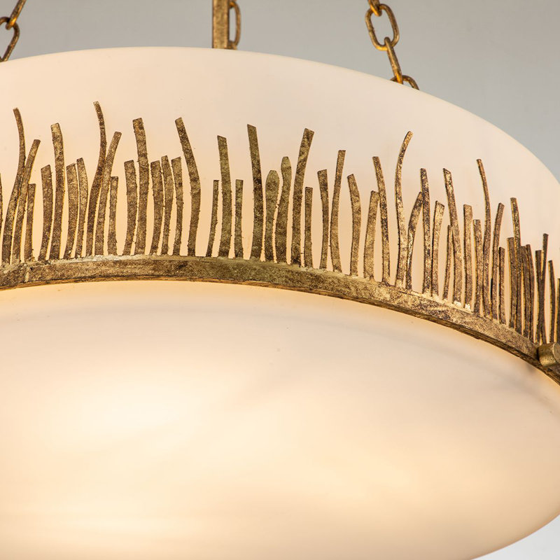 Sawgrass 3 - Light Unique Drum Chandelier, Gold Leaf