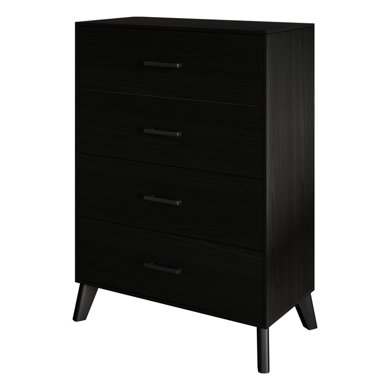 Commode 4 tiroirs Kalonice, Noir