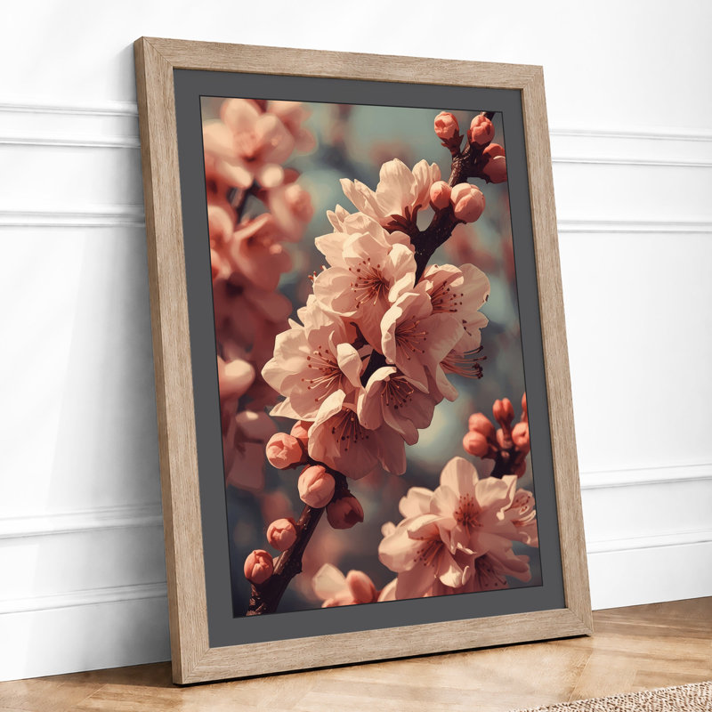 Petals in Bloom Botanical - Framed Print, A4 - 29.7 x 21.0 cm, Oak
