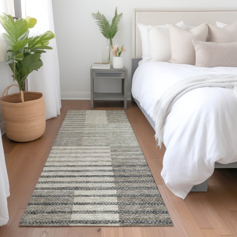 Aleid Washable Striped Indoor / Outdoor Rug, Runner 2'3" x 7'6"