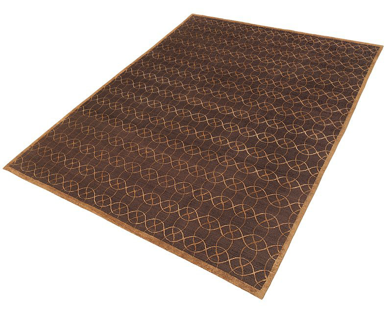 Interlace Geometric Area Rug in Brown/Gold, Rectangle 8' x 10'