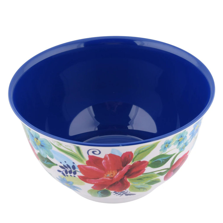 10 Piece Melamine Mixing Bowl Set with Lids, Fall Floral 