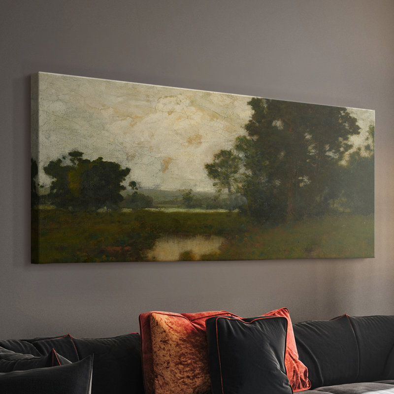 Paysage, série CC CC-XXV, toile tendue avec châssis, prête à être accrochée, H 12 po x l 30 po