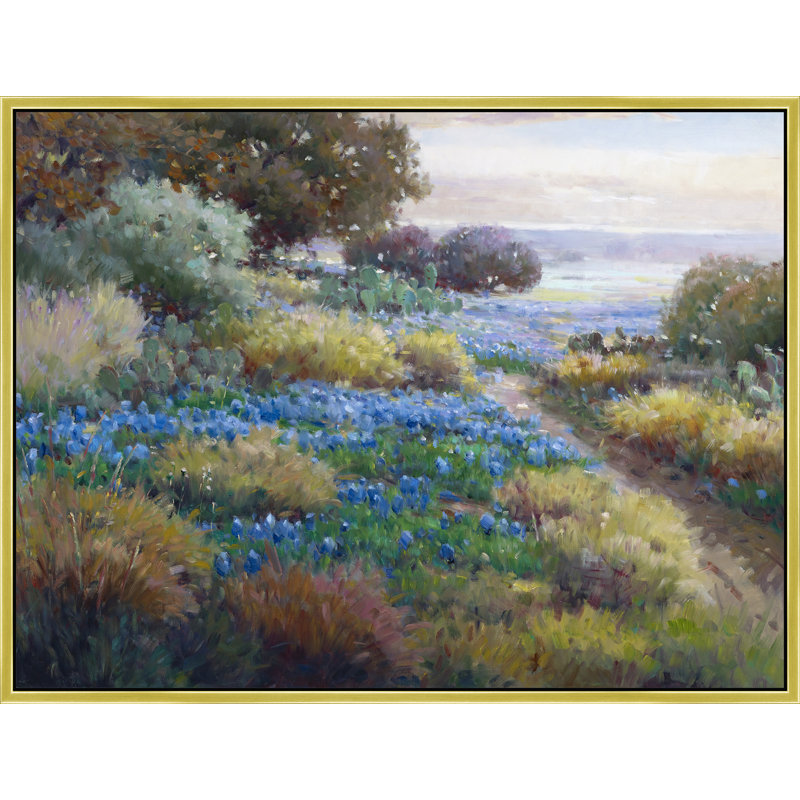 Bluebonnet Light Print, 50" H x 74" W, Gold