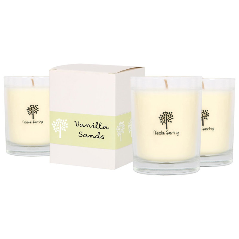 Nicola Spring Vanilla Sands Soy Wax Candle, 160g, Pack of 3