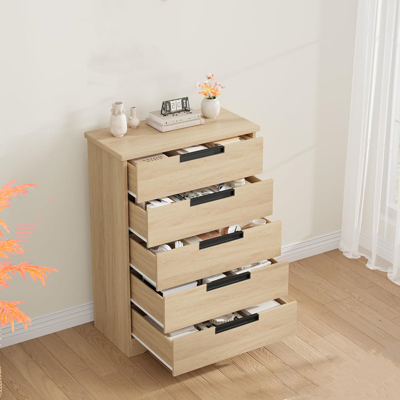 Commode 5 tiroirs , Brun